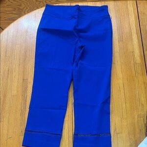 Bright Blue Cropped Ponte Pants